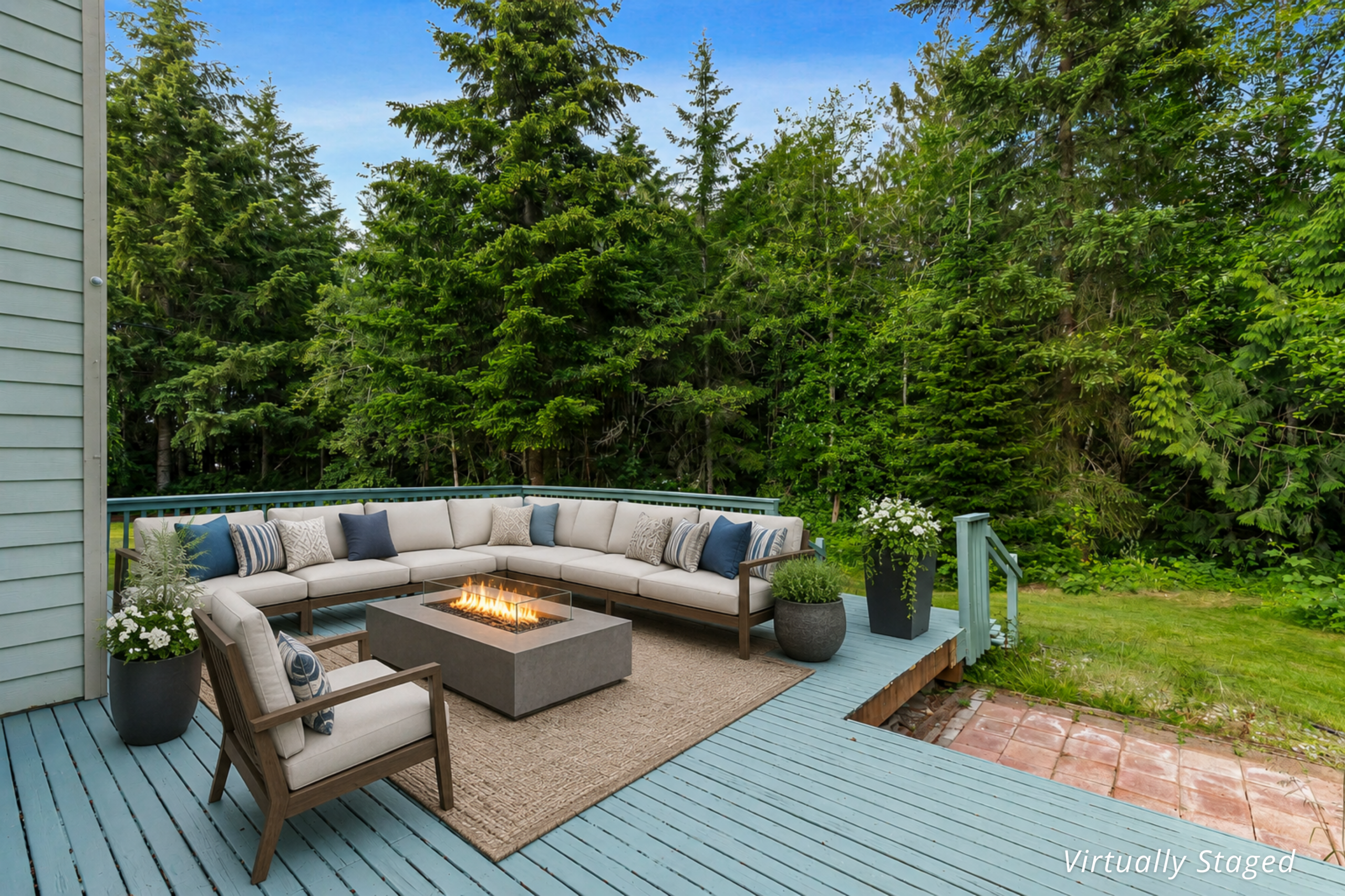 Virtually Staged back deck
