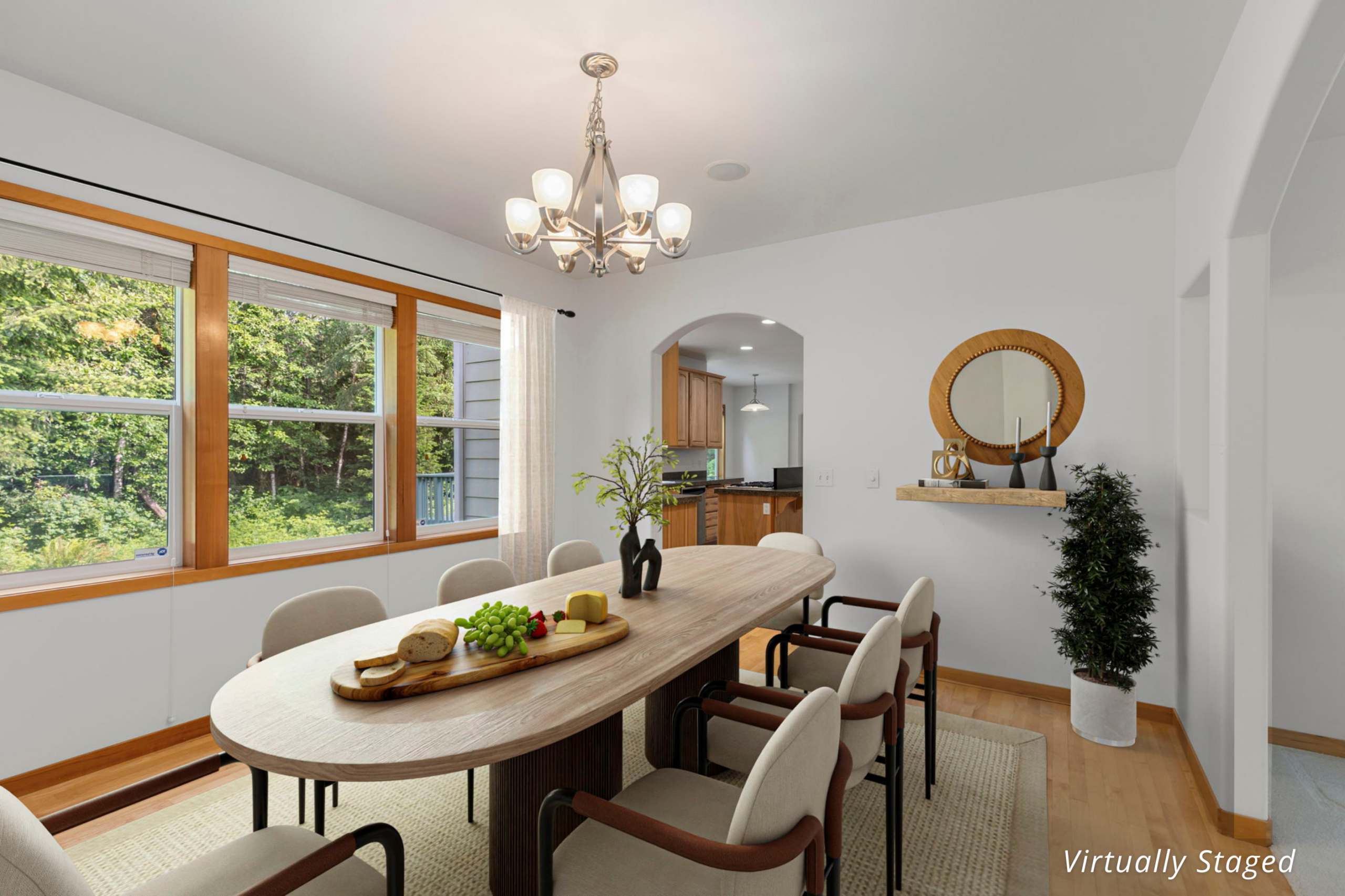 Virtually Staged dining room